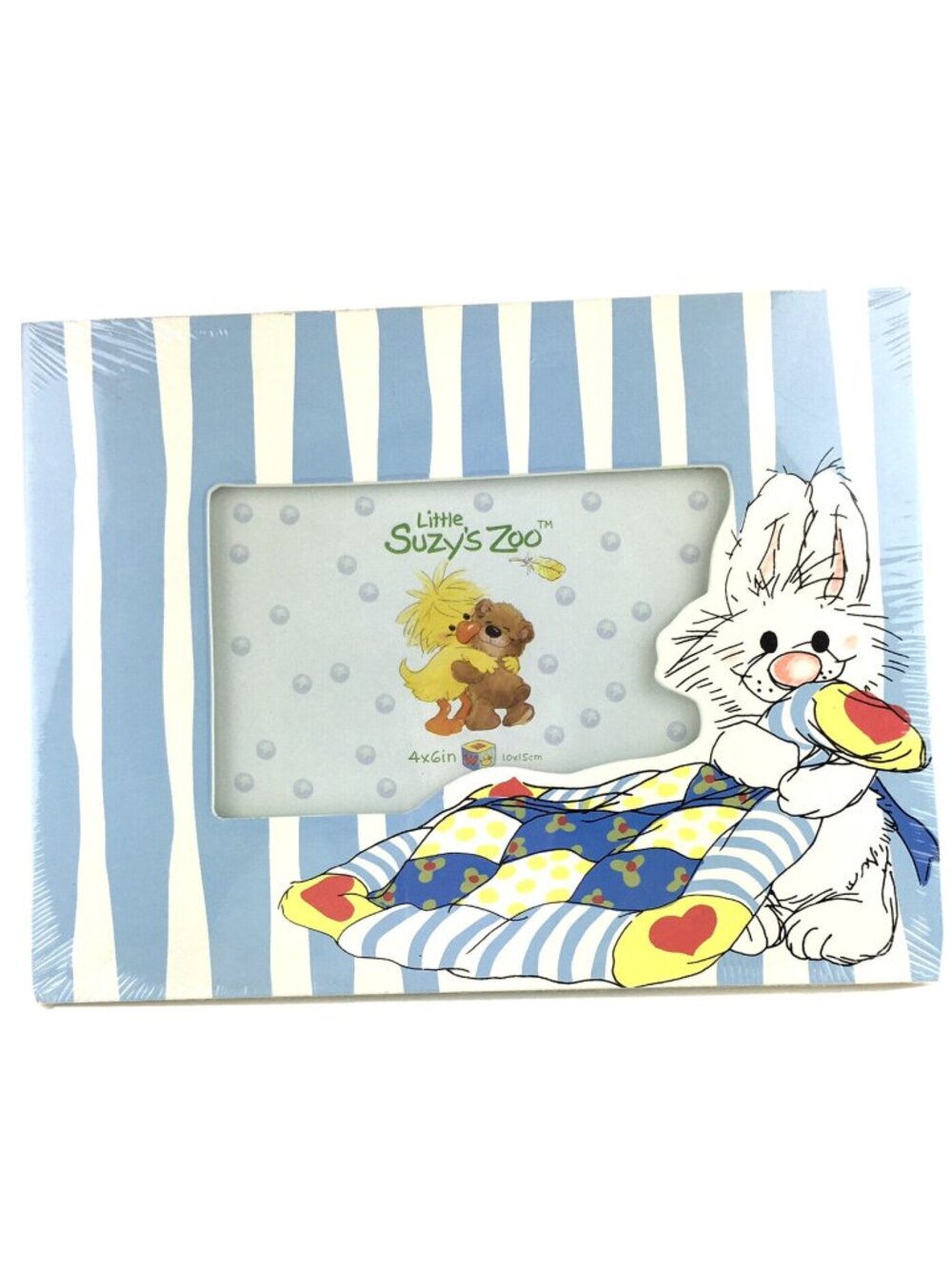 Little Suzy's Zoo Picture Frame Lulla Bunny Blue Striped Wall Art